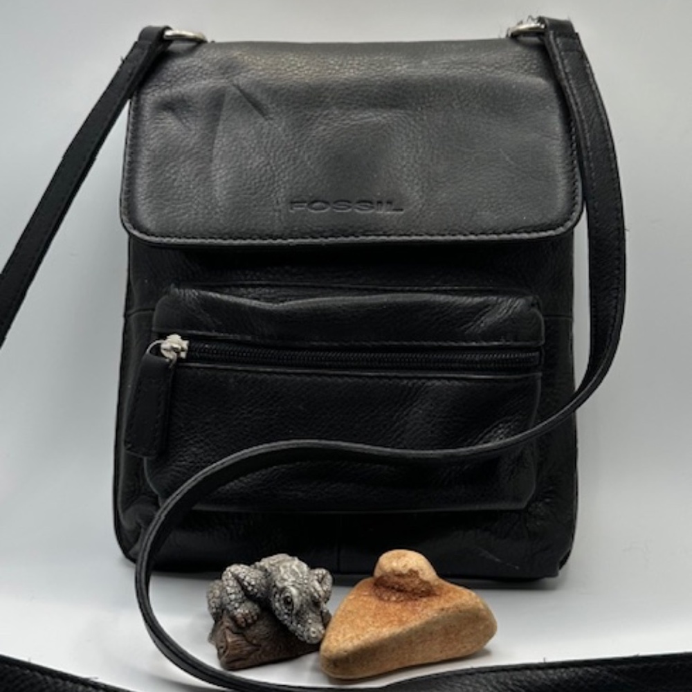 Fossil Black Leather Crossbody bag